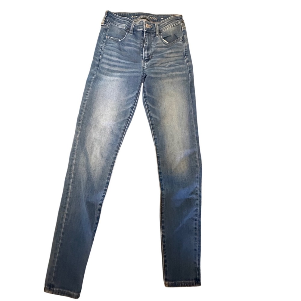 American Eagle Next Level Stretch Skinny Jeans Womens 6 Regular Medium Wash Blue
